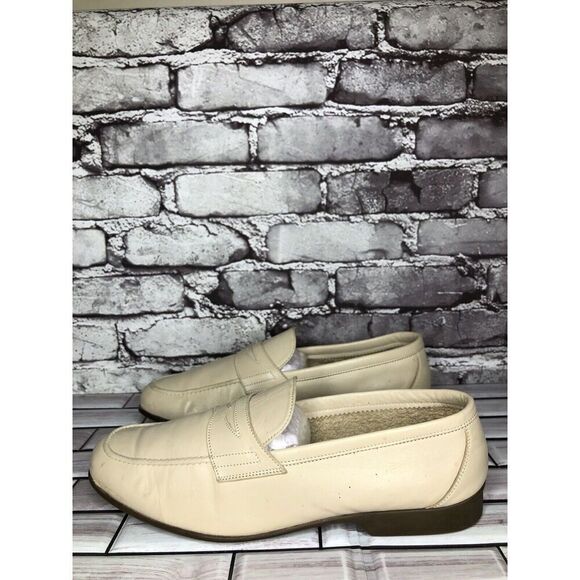 Caporicci Ivory Leather Casual Penny Loafers Driving Shoes Men’s Sz 42EU/9M US - Picture 7 of 16